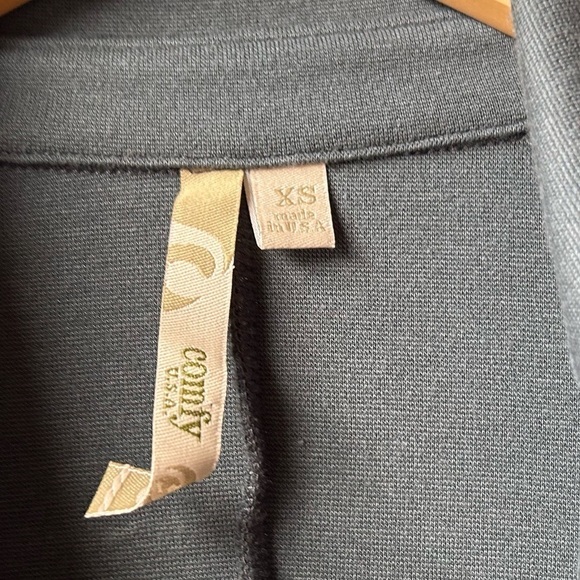 COMFY USA $155 Shawl Collar Draped Pleated Stretch Cuffed Jacket Top Green Sz XS - Picture 13 of 14